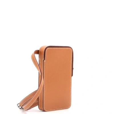 Pre-owned Hermes  Hermes Hac A Box Phone Case Epsom In Brown