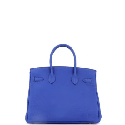 Pre-owned Hermes  Hermes Birkin Handbag Blue Swift With Palladium Hardware 30