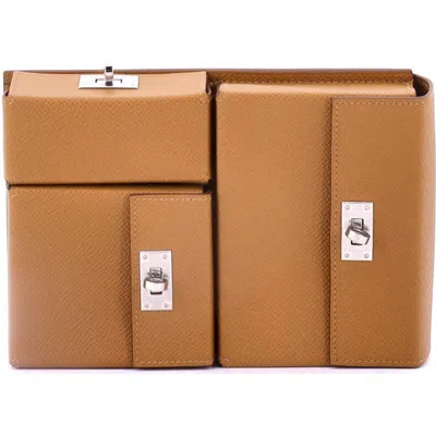 Pre-owned Hermes  Hermes Kelly Multi Pocket To Go Pouch Epsom In Gold