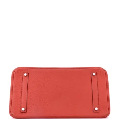 Pre-owned Hermes  Hermes Birkin Handbag Red Togo With Palladium Hardware 35 In Red