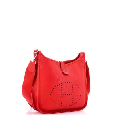 Pre-owned Hermes  Hermes Evelyne Bag Gen Iii Clemence Tpm In Red