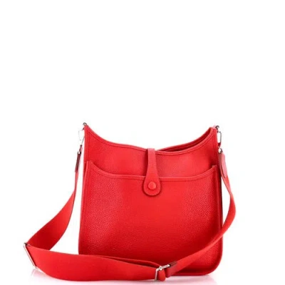 Pre-owned Hermes  Hermes Evelyne Bag Gen Iii Clemence Tpm In Red