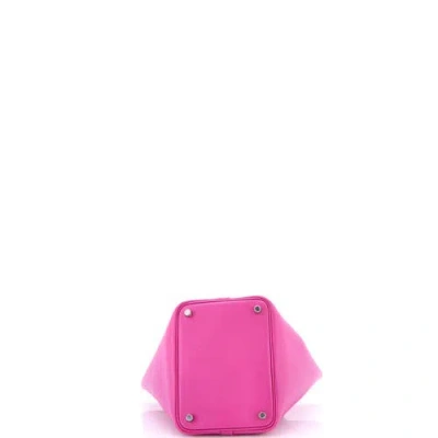 Pre-owned Hermes  Hermes Picotin Lock Bag Tressage Epsom Pm In White