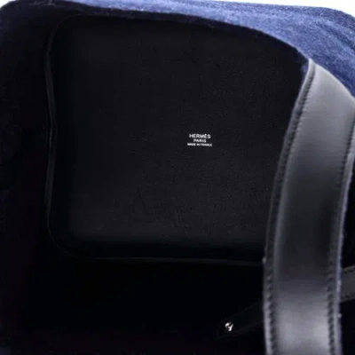 Pre-owned Hermes  Hermes Picotin Lock Bag Felt With Leather Mm In Blue