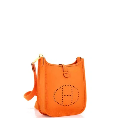Pre-owned Hermes  Hermes Evelyne Bag Gen Iii Clemence Tpm In Orange