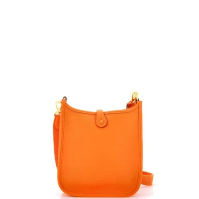 Pre-owned Hermes  Hermes Evelyne Bag Gen Iii Clemence Tpm In Orange