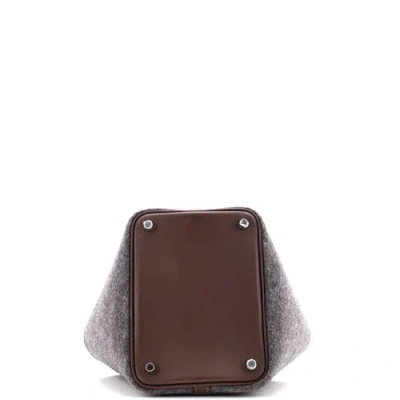 Pre-owned Hermes  Hermes Picotin Lock Bag Felt With Leather Pm In Gray