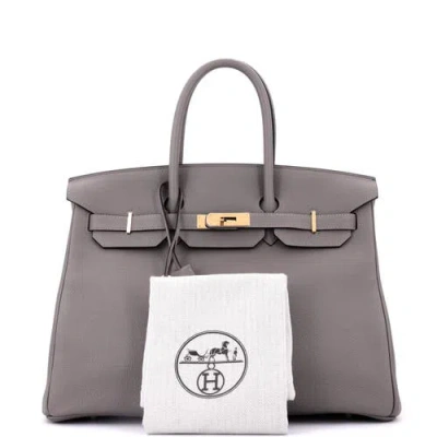 Pre-owned Hermes  Hermes Birkin Handbag Grey Togo With Rose Gold Hardware 30 In Gray