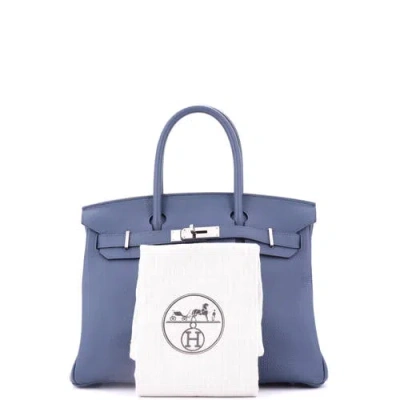 Pre-owned Hermes  Hermes Birkin Handbag Blue Togo With Palladium Hardware 30