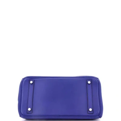 Pre-owned Hermes  Hermes Birkin Handbag Blue Swift With Palladium Hardware 30