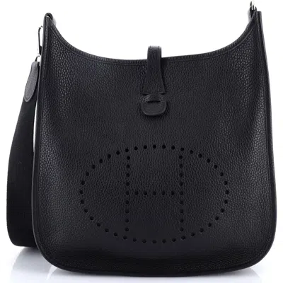 Pre-owned Hermes  Hermes Evelyne Bag Gen Iii Clemence Gm In Black