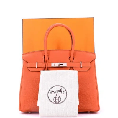 Pre-owned Hermes  Hermes Birkin Handbag Orange Togo With Palladium Hardware 30 In Orange