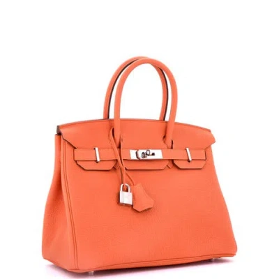 Pre-owned Hermes  Hermes Birkin Handbag Orange Togo With Palladium Hardware 30 In Orange