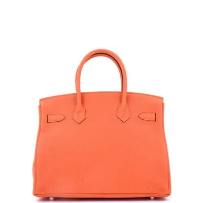Pre-owned Hermes  Hermes Birkin Handbag Orange Togo With Palladium Hardware 30 In Orange