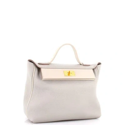 Pre-owned Hermes  Hermes 24/24 Bag Togo With Swift 35 In Gray