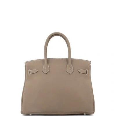 Pre-owned Hermes  Hermes Birkin Handbag Grey Togo With Palladium Hardware 30 In Brown