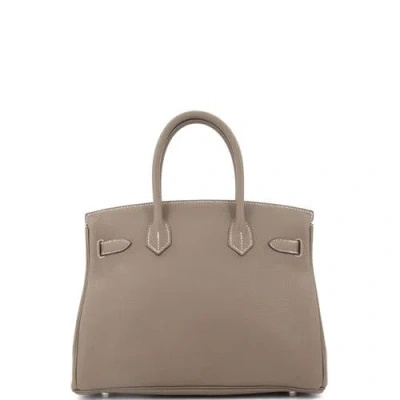 Pre-owned Hermes  Hermes Birkin Handbag Grey Togo With Palladium Hardware 30 In Brown