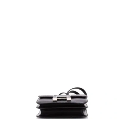 Pre-owned Hermes  Hermes Constance Bag Box Calf With Aventurine 18 In Black