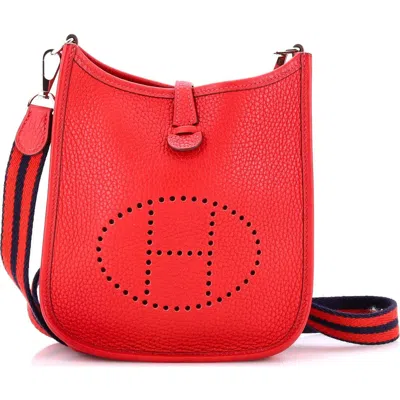 Pre-owned Hermes  Hermes Evelyne Bag Gen Iii Clemence Tpm In Red