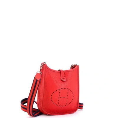 Pre-owned Hermes  Hermes Evelyne Bag Gen Iii Clemence Tpm In Red