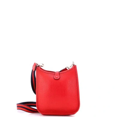 Pre-owned Hermes  Hermes Evelyne Bag Gen Iii Clemence Tpm In Red