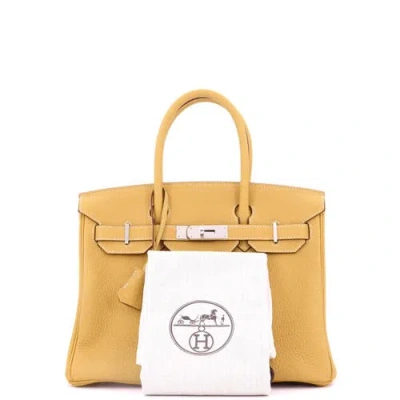 Pre-owned Hermes  Hermes Birkin Handbag Yellow Togo With Palladium Hardware 30 In Yellow