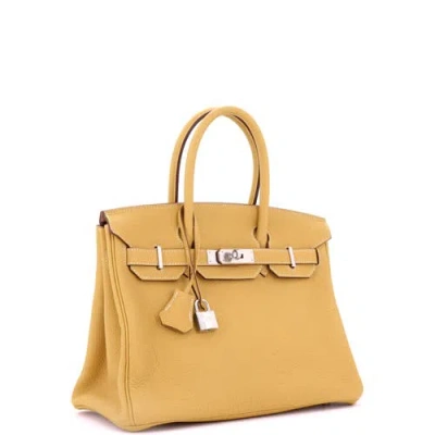 Pre-owned Hermes  Hermes Birkin Handbag Yellow Togo With Palladium Hardware 30 In Yellow