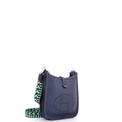Pre-owned Hermes  Hermes Evelyne Bag Gen Iii Clemence Tpm In Blue