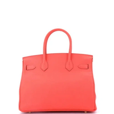 Pre-owned Hermes  Hermes Birkin Handbag Red Epsom With Gold Hardware 30 In Red