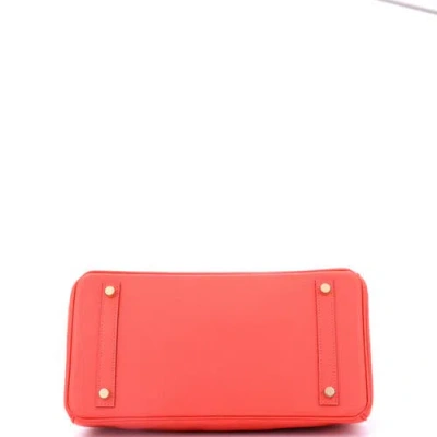 Pre-owned Hermes  Hermes Birkin Handbag Red Epsom With Gold Hardware 30 In Red