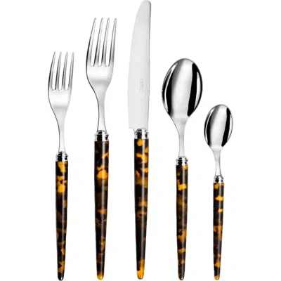 Capdeco Tang 5 Piece Tortoise Place Setting In Brown