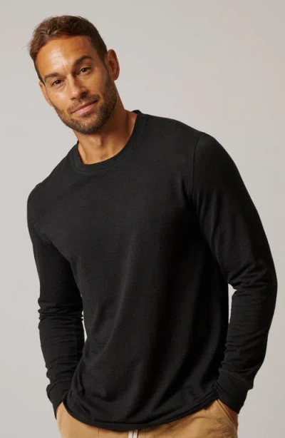 Leisure Lab Long Sleeve Slub T-shirt In Black