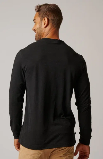 Leisure Lab Long Sleeve Slub T-shirt In Black