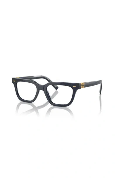Miu Miu 51mm Rectangle Optical Glasses In Blue