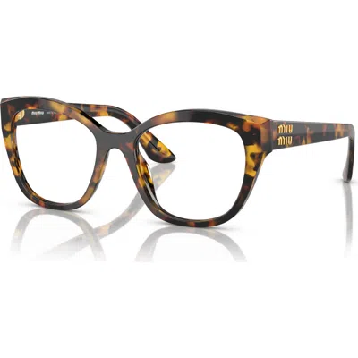 Miu Miu 54mm Square Optical Glasses In Brown
