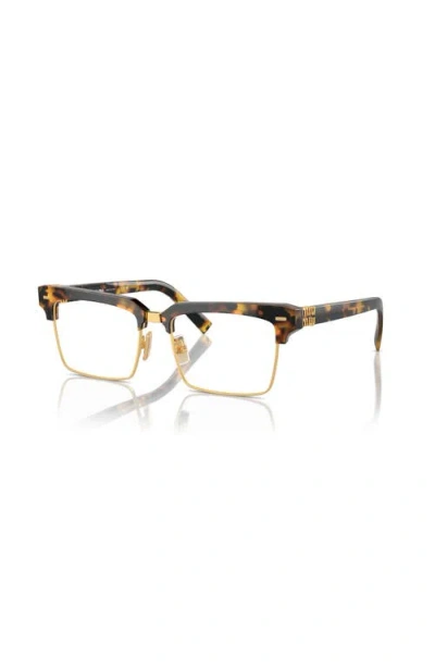 Miu Miu 54mm Rectangle Optical Glasses In Brown