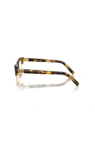 Miu Miu 54mm Rectangle Optical Glasses In Brown