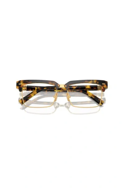 Miu Miu 54mm Rectangle Optical Glasses In Brown