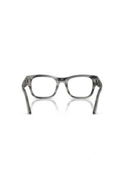Persol 52mm Rectangle Optical Glasses In Gray