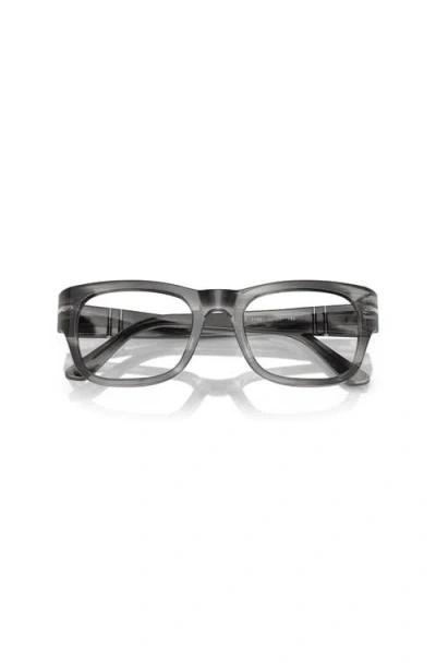 Persol 52mm Rectangle Optical Glasses In Gray