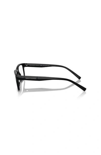 Armani Exchange 55mm Rectangle Optical Glasses In Black
