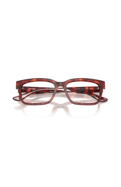 Ferrari 53mm Rectangle Optical Glasses In Brown