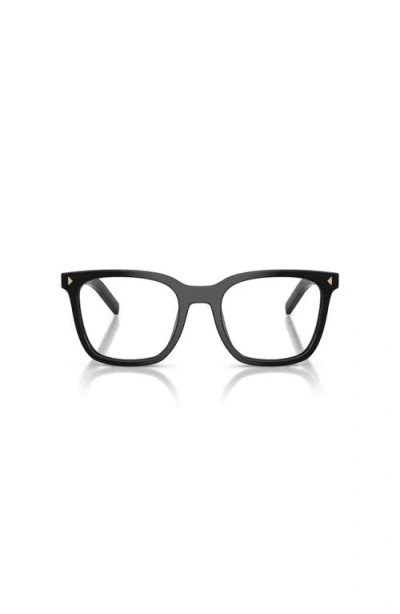 Prada 53mm Rectangle Optical Glasses In Black
