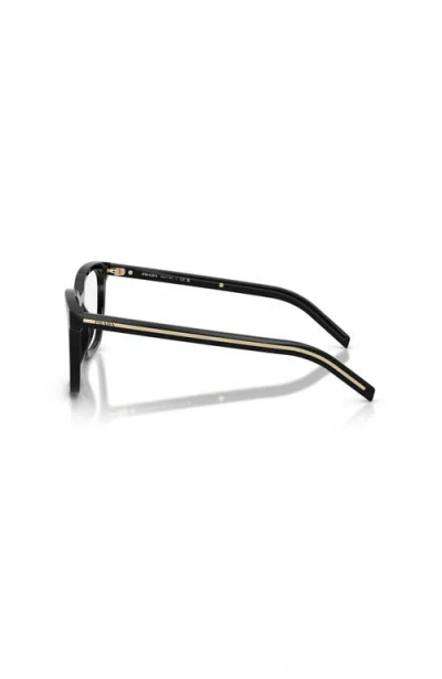 Prada 53mm Rectangle Optical Glasses In Black