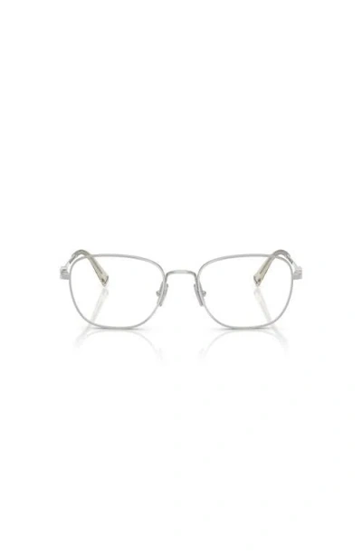 Miu Miu 51mm Square Optical Glasses In Metallic