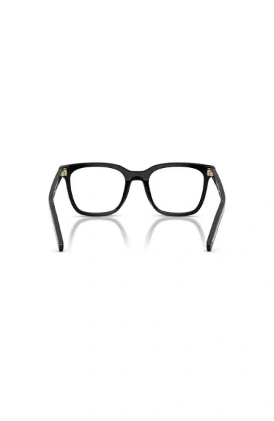 Prada 53mm Rectangle Optical Glasses In Black