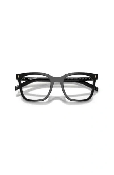 Prada 53mm Rectangle Optical Glasses In Black