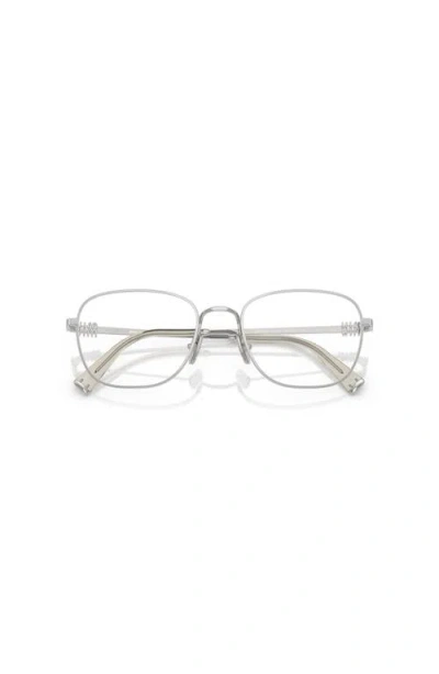 Miu Miu 51mm Square Optical Glasses In Metallic