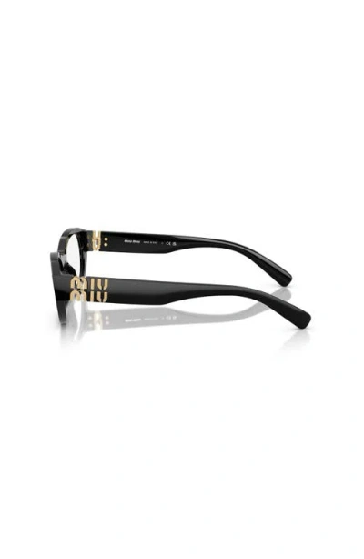 Miu Miu 53mm Irregular Optical Glasses In Black