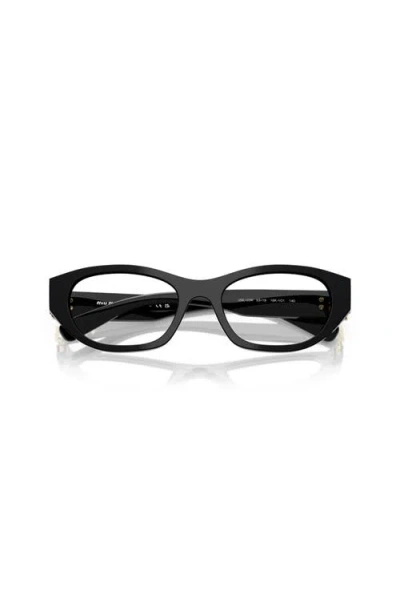 Miu Miu 53mm Irregular Optical Glasses In Black